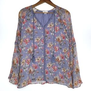 Sundance Floral Blouse in Lavender and Pink